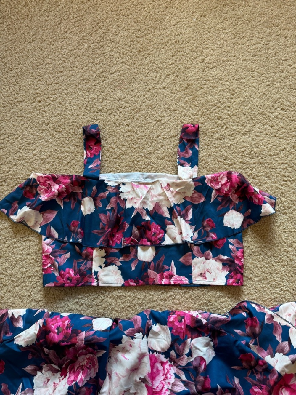 Floral Maxi Dress Tiered Sleeveless Romantic Summer Garden Party L - Picture 4 of 8